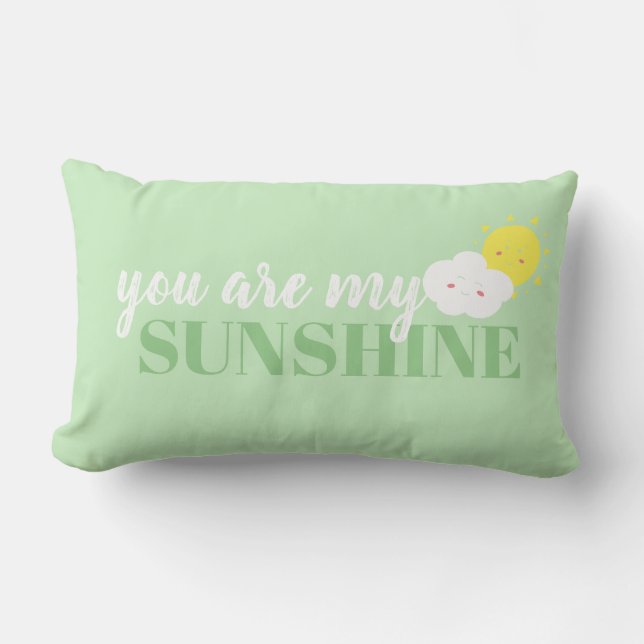 Doodle You Are My Sunshine Kussen Groen (Voorkant)