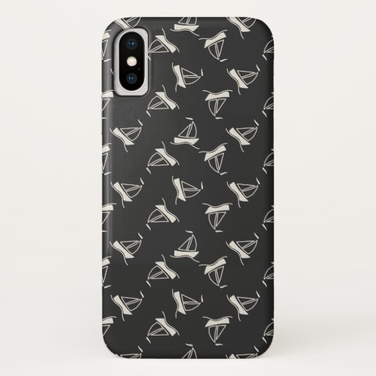 Doodle zeilboot patroon Case-Mate iPhone case (Achterkant)