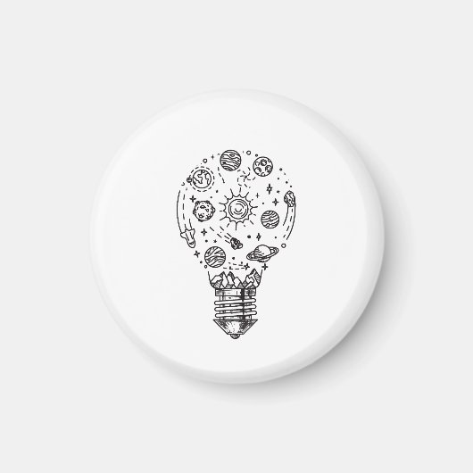 Doodle zonnestelsel in bol magneet (Voorkant)