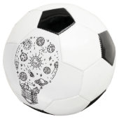 Doodle zonnestelsel in bol voetbal (Drie kwart)
