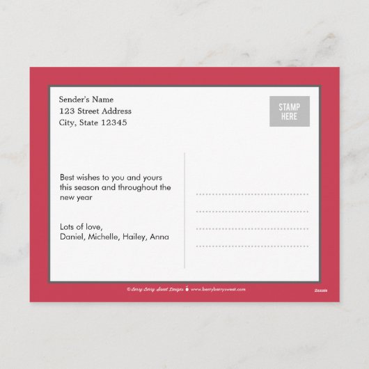 Doodled Banner Holiday Photo Card Briefkaart (Achterkant)