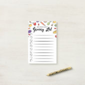 Doodled checkbox boodschappenlijst post-it® notes (Op bureau)