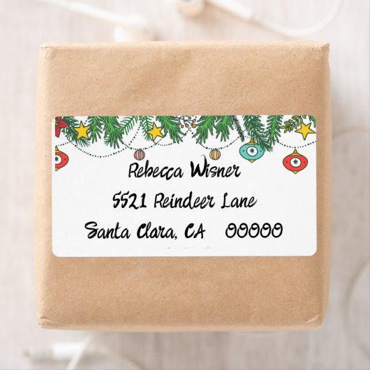 Doodled Holiday Greetings Etiket (Insitu)
