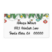 Doodled Holiday Greetings Etiket (Voorkant)