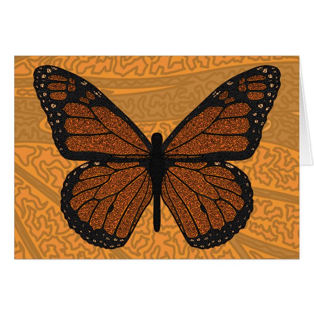 Doodled Monarch Card (Voorkant Horizontaal)