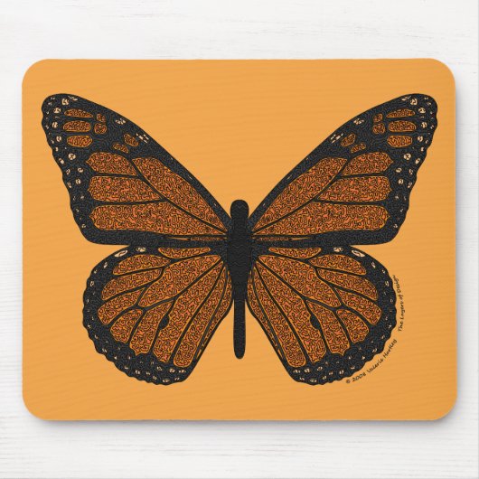 Doodled Monarch Mousepad Muismat (Voorkant)