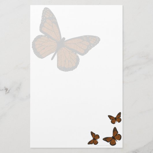 Doodled Monarch Stationery Briefpapier (Voorkant)