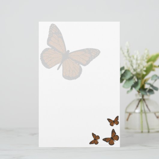 Doodled Monarch Stationery Briefpapier (Staand voorkant)