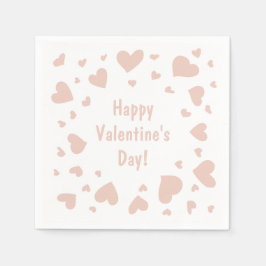 Doodled Peach Hearts Valentijnsdag Servet