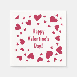 Doodled Red Hearts Valentijnsdag Servet