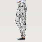 Doodled Skull-ontwerp Leggings (Links)