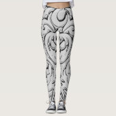 Doodled Skull-ontwerp Leggings (Voorkant)