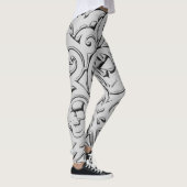 Doodled Skull-ontwerp Leggings (Rechts)