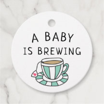 Doodled Tea Cup Roze Hart Een Baby is aan het brou