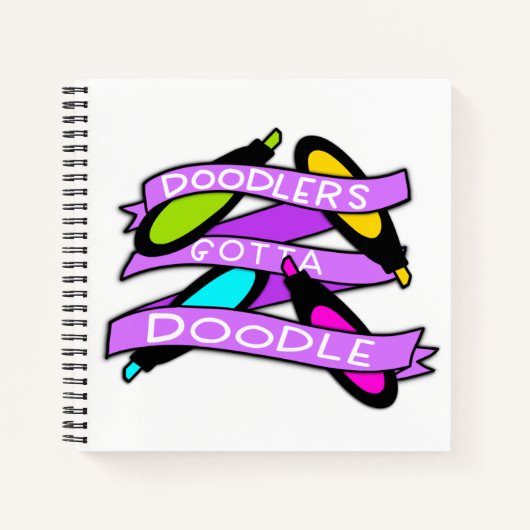 Doodlers Gotta Doodle Square-laptop Notitieboek (Voorkant)