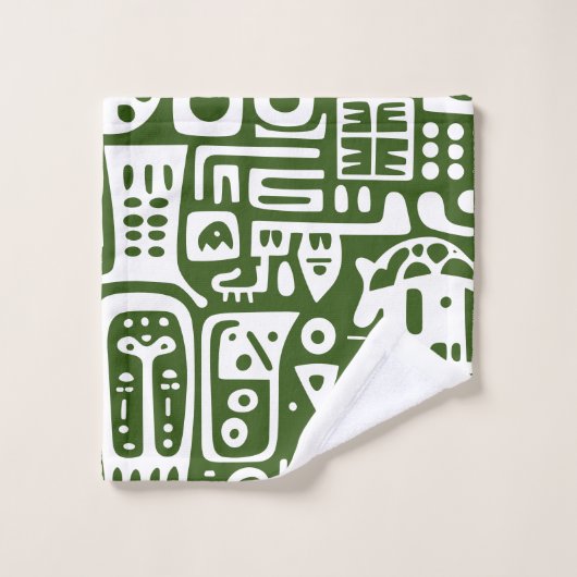 Doodles 2 van 4 Forest groen en wit Bad Handdoek (Wasdoekje)