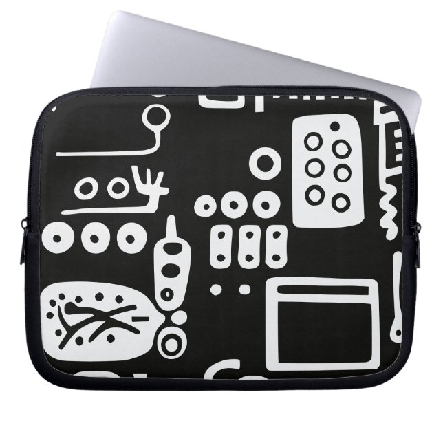 Doodles Abstracte moderne vormen Laptop Sleeve (Voorkant)