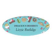 Doodles als dessert | bakkerij naambadge (Voorkant)