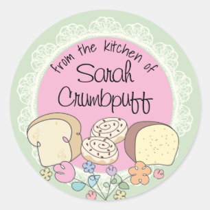 Doodles brood kaneel uit de keuken van ronde sticker