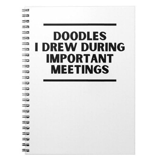 Doodles die ik tijdens belangrijke bijeenkomsten h notitieboek (Voorkant)