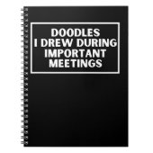 Doodles die ik tijdens belangrijke bijeenkomsten h notitieboek (Voorkant)