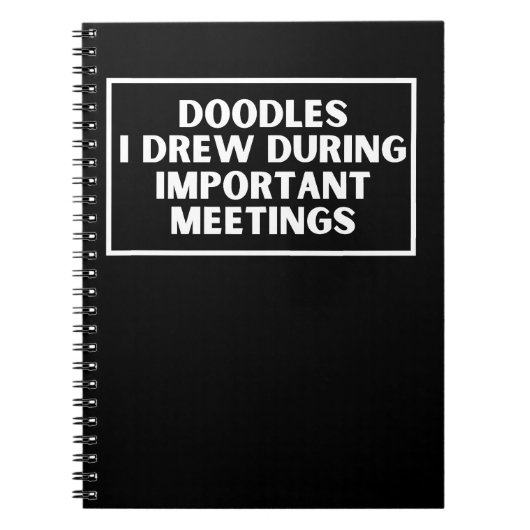 Doodles die ik tijdens belangrijke bijeenkomsten h notitieboek (Voorkant)