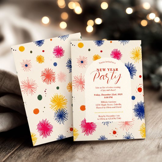 Doodles handgetekende Abstracte nieuwjaarsfeest Kaart