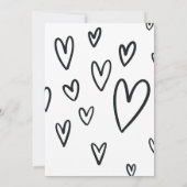 Doodles Handgetekende Zwart Witte Bruidegom Bruid Save The Date (Achterkant)