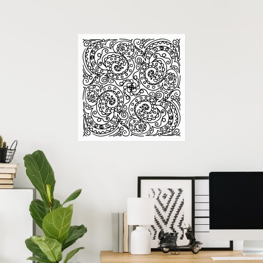 Doodles kleur me mooi poster (Thuiskantoor)