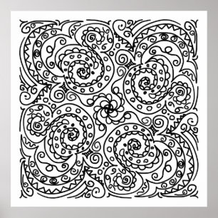 Doodles kleur me mooi poster