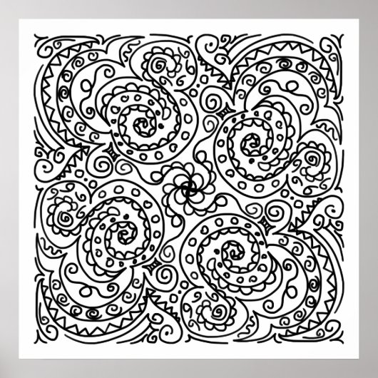 Doodles kleur me mooi poster (Voorkant)