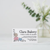 Doodles koekjes cupcakes bloemen bakkerij bakken visitekaartje (Staand voorkant)
