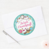 Doodles koekjes cupcakes uit de keuken van de klas ronde sticker (Envelop)