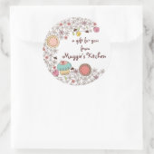 Doodles koekjes cupkoekjes bloemen bakkerijsnoep ronde sticker (Tas)