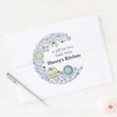 Doodles koekjes cupkoekjes bloemen bakkerijsnoep ronde sticker (Envelop)