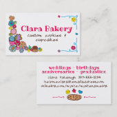Doodles koekjes cupkoekjes bloemen bakkerijsnoep visitekaartje (Voorkant / Achterkant)