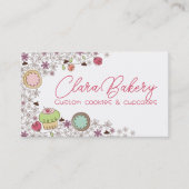 Doodles koekjes cupkoekjes bloemen bakkerijsnoep visitekaartje (Voorkant)