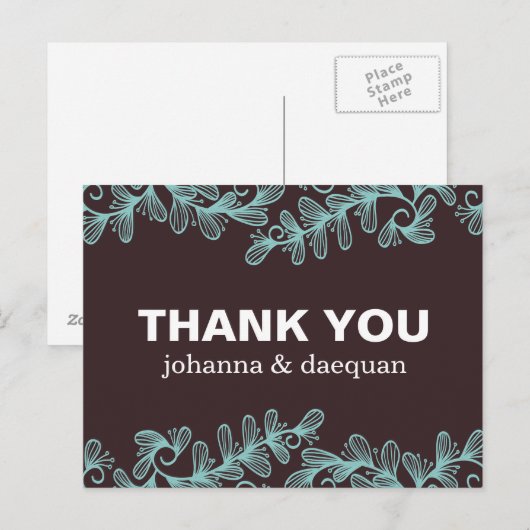 Doodles Leaves Briefkaart (Voorkant / Achterkant)