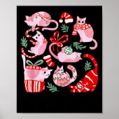 Doodles Merry Catmas Christmas Funny Cat Lover Xma Poster (Voorkant)
