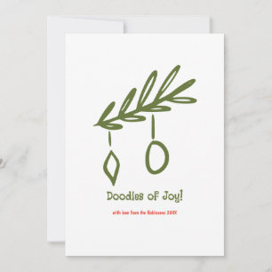 Doodles of Joy Minimalist Christmas Fotocollage Feestdagenkaart
