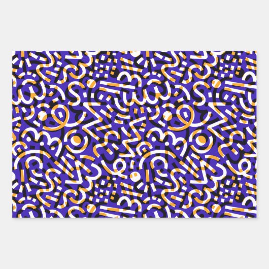 Doodles Party Inpakpapier Vel (Voorkant 2)