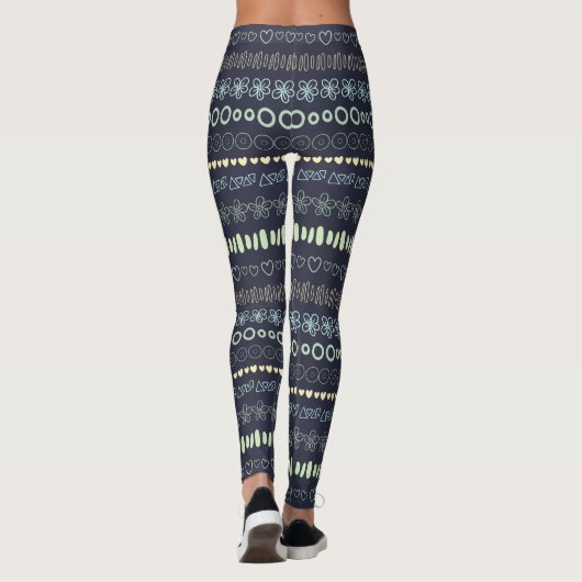 Doodles Pattern-leggings Leggings (Achterkant)