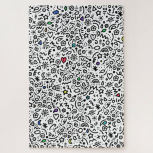 Doodles! Poppen kleur! Het uitdagende puzzel Legpuzzel