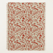 Doodles red en beige planner (Voorkant)