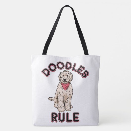 Doodles Rule Canvas tas (Achterkant)