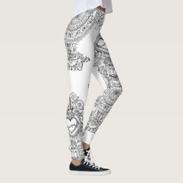Doodles Skulls Tree leggins Leggings