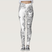 Doodles Skulls Tree leggins Leggings (Voorkant)