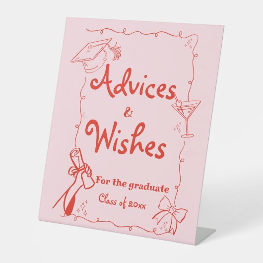 Doodles stijl Hand getrokken Afstuderen Adviezen & Reclamebord Met Voetstuk (Voorkant)