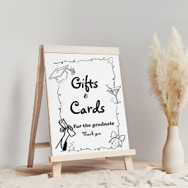 Doodles stijl Hand getrokken Afstuderen geschenken Poster