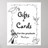Doodles stijl Hand getrokken Afstuderen geschenken Poster (Voorkant)